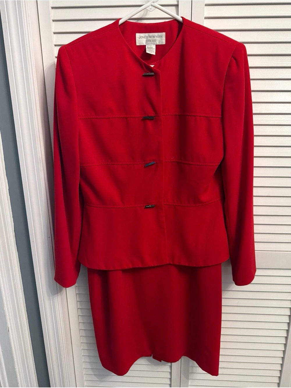 Jones New York Bright Red Two-Piece Dress & Blazer Set